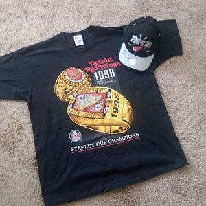1998detroit red wings championship hat and t shit